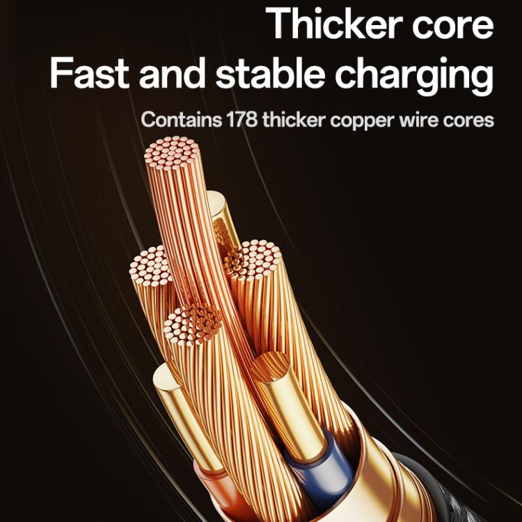 Yesido CA90 100W USB-C / Type-C to 8 Pin, Type-C 2 in 1 Charging Cable, Length:1.2m - Black