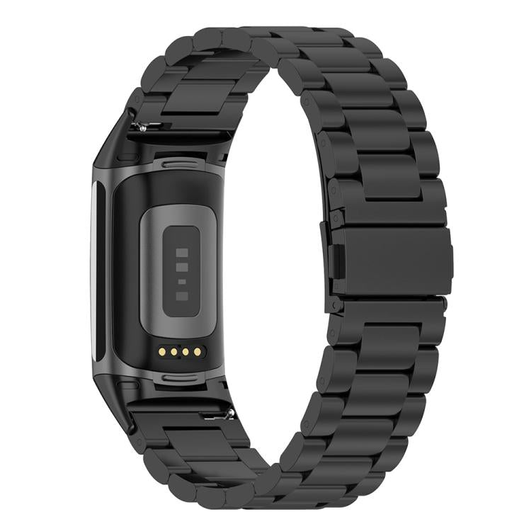 For Fitbit Charge 6 / 5 xDfind Three Beads Quick Release Metal Watch Band