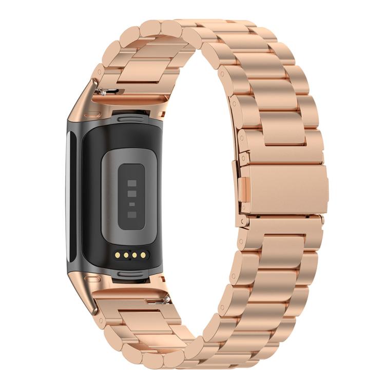 For Fitbit Charge 6 / 5 xDfind Three Beads Quick Release Metal Watch Band