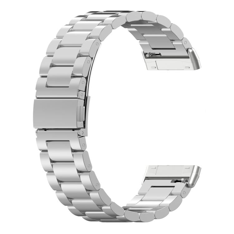For Fitbit Versa 4 / 3 / Sense2 / 1 xDfind Three Beads Quick Release Metal Watch Band