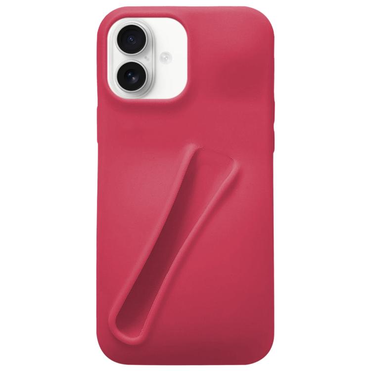 For iPhone 16 Plus Lipstick Silicone 3D Phone Case