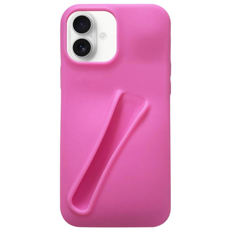 For iPhone 16 Plus Lipstick Silicone 3D Phone Case
