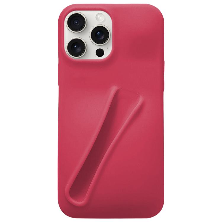 For iPhone 15 Pro Lipstick Silicone 3D Phone Case