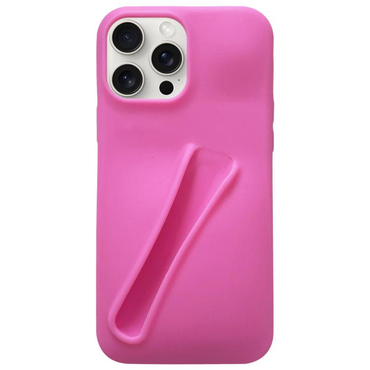 For iPhone 15 Pro Lipstick Silicone 3D Phone Case
