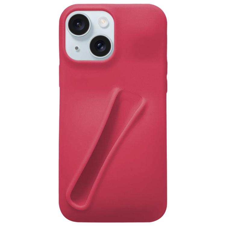 For iPhone 15 Lipstick Silicone 3D Phone Case