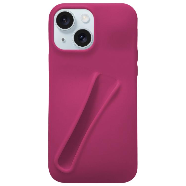 For iPhone 15 Lipstick Silicone 3D Phone Case