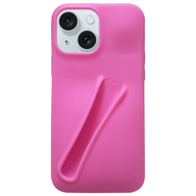 For iPhone 15 Lipstick Silicone 3D Phone Case