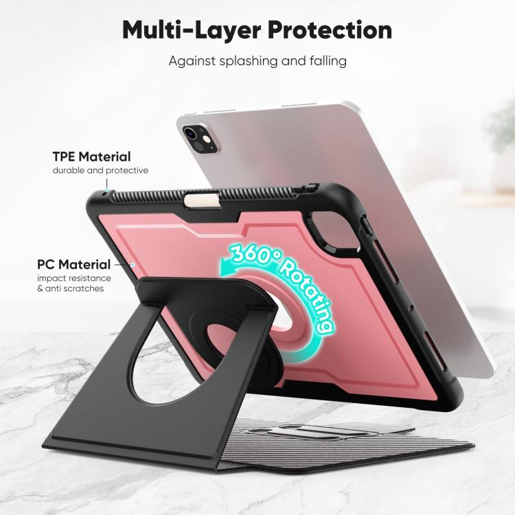 For iPad Pro 11 2025 / 2024 Honeycomb Magnetic Rotation Holder Leather Smart Tablet Case
