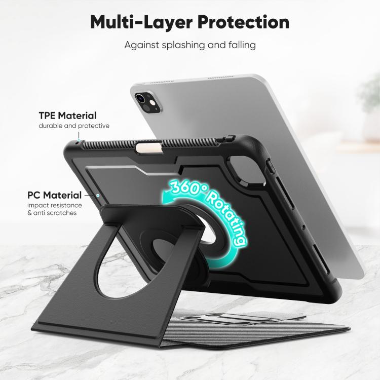For iPad Pro 11 2025 / 2024 Honeycomb Magnetic Rotation Holder Leather Smart Tablet Case