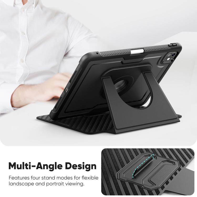 For iPad Pro 11 2025 / 2024 Honeycomb Magnetic Rotation Holder Leather Smart Tablet Case