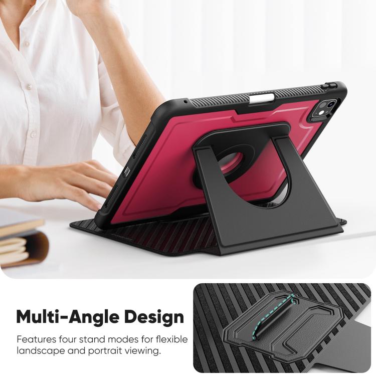 For iPad Pro 11 2025 / 2024 Honeycomb Magnetic Rotation Holder Leather Smart Tablet Case