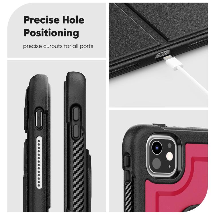 For iPad Pro 11 2025 / 2024 Honeycomb Magnetic Rotation Holder Leather Smart Tablet Case