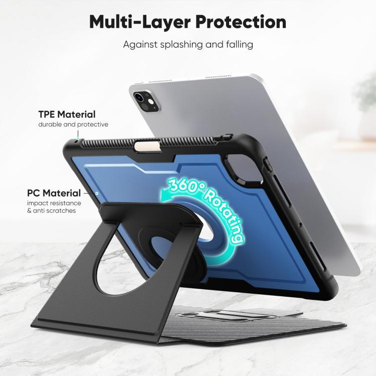 For iPad Pro 11 2025 / 2024 Honeycomb Magnetic Rotation Holder Leather Smart Tablet Case