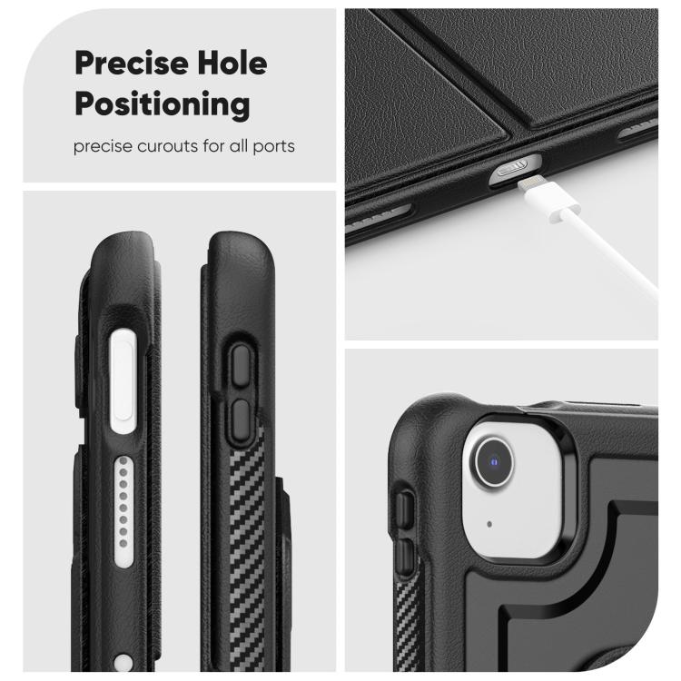 For iPad Air 11 2026 / 2025 / 2024 Honeycomb Magnetic Rotation Holder Leather Smart Tablet Case
