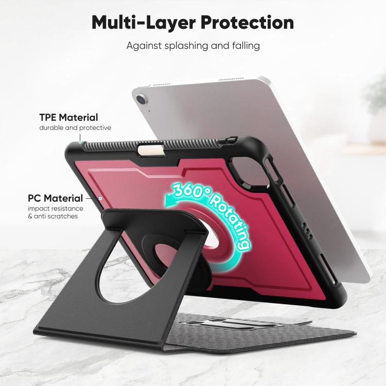 For iPad Air 11 2026 / 2025 / 2024 Honeycomb Magnetic Rotation Holder Leather Smart Tablet Case