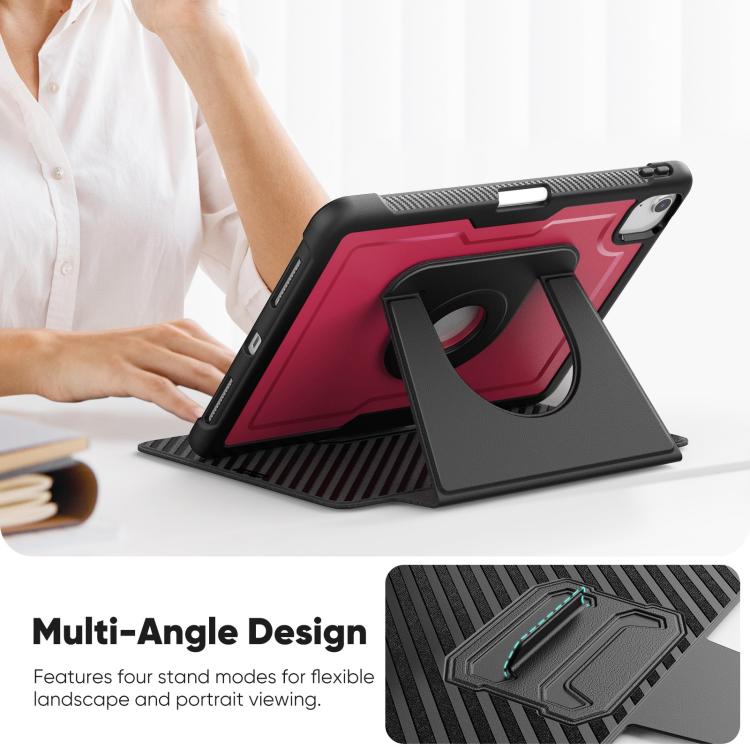For iPad Air 11 2026 / 2025 / 2024 Honeycomb Magnetic Rotation Holder Leather Smart Tablet Case