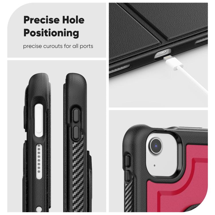 For iPad Air 11 2026 / 2025 / 2024 Honeycomb Magnetic Rotation Holder Leather Smart Tablet Case