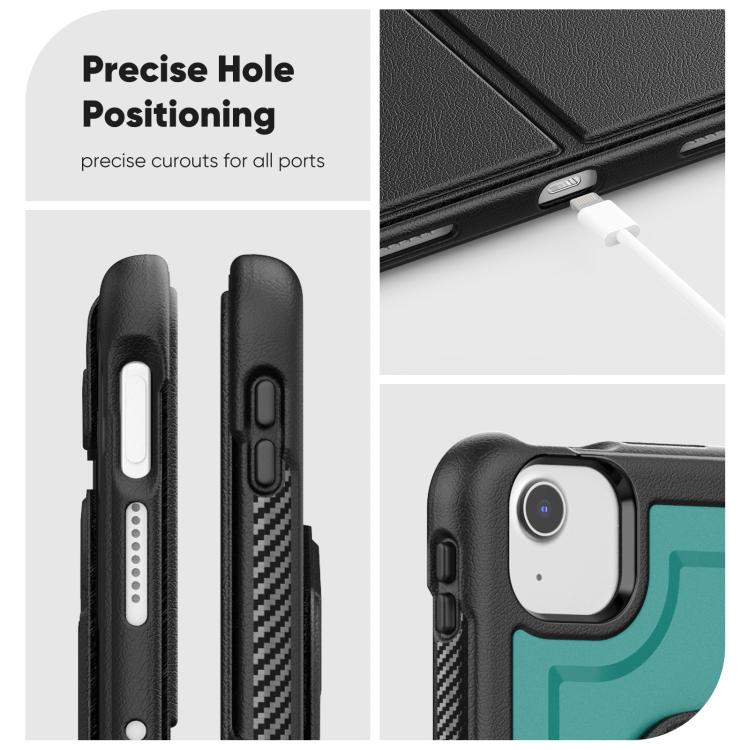 For iPad Air 11 2026 / 2025 / 2024 Honeycomb Magnetic Rotation Holder Leather Smart Tablet Case
