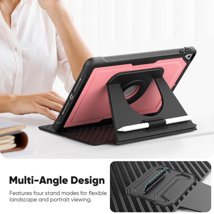 For iPad 10.2 2021 / Air 10.5 Honeycomb Magnetic Rotation Holder Leather Smart Tablet Case