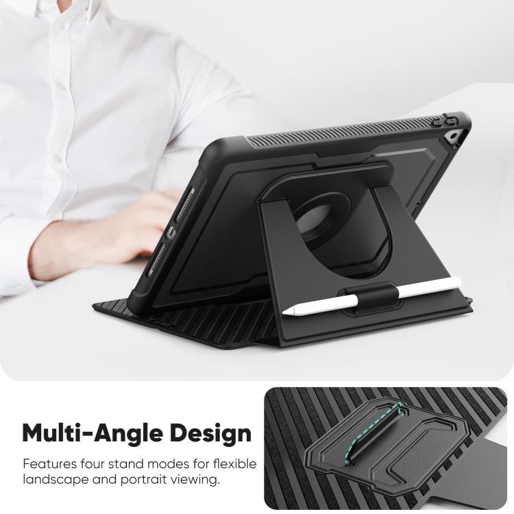 For iPad 10.2 2021 / Air 10.5 Honeycomb Magnetic Rotation Holder Leather Smart Tablet Case