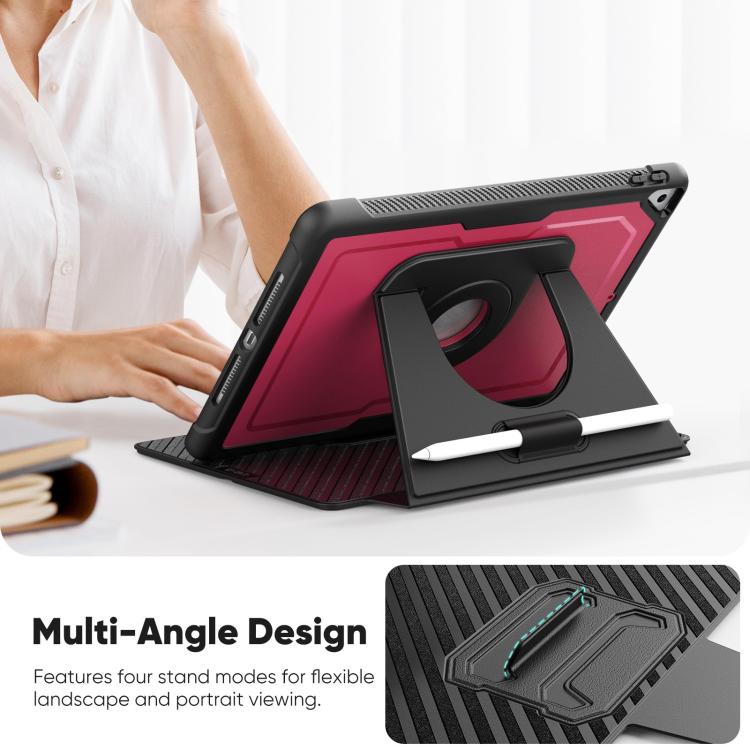 For iPad 10.2 2021 / Air 10.5 Honeycomb Magnetic Rotation Holder Leather Smart Tablet Case