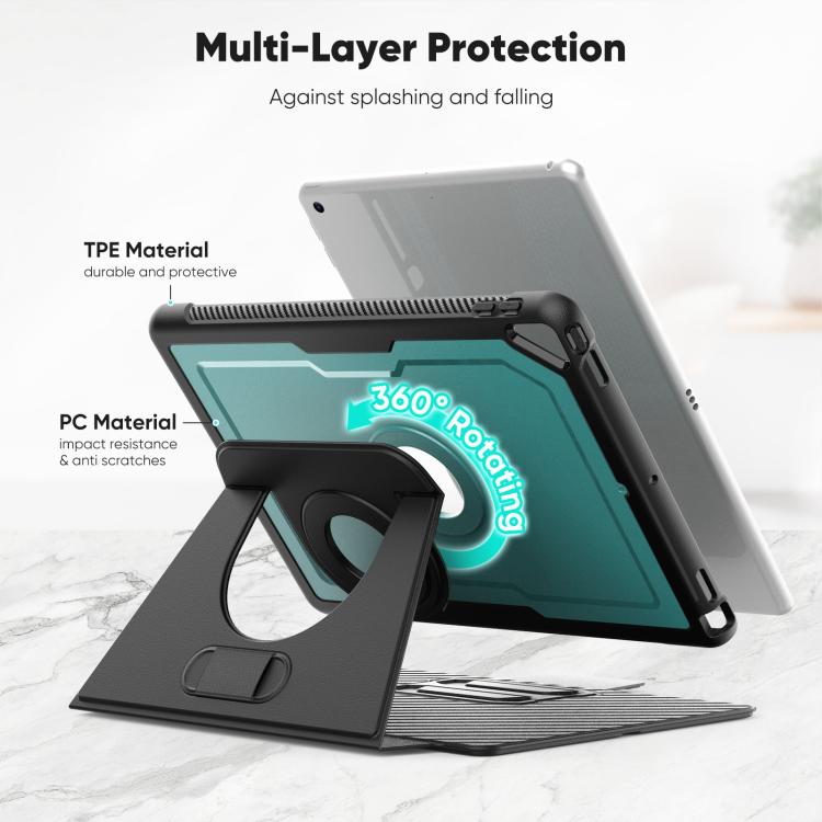 For iPad 10.2 2021 / Air 10.5 Honeycomb Magnetic Rotation Holder Leather Smart Tablet Case