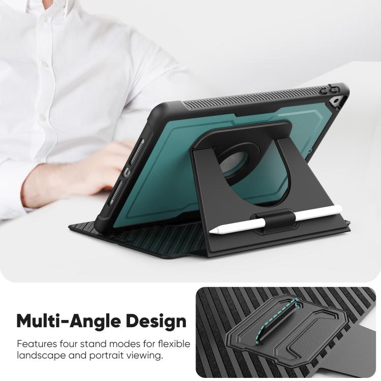 For iPad 10.2 2021 / Air 10.5 Honeycomb Magnetic Rotation Holder Leather Smart Tablet Case