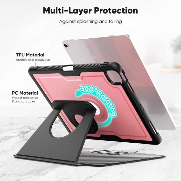 For iPad Air 13 2026 / 2025 / 2024 Honeycomb Magnetic Rotation Holder Leather Smart Tablet Case