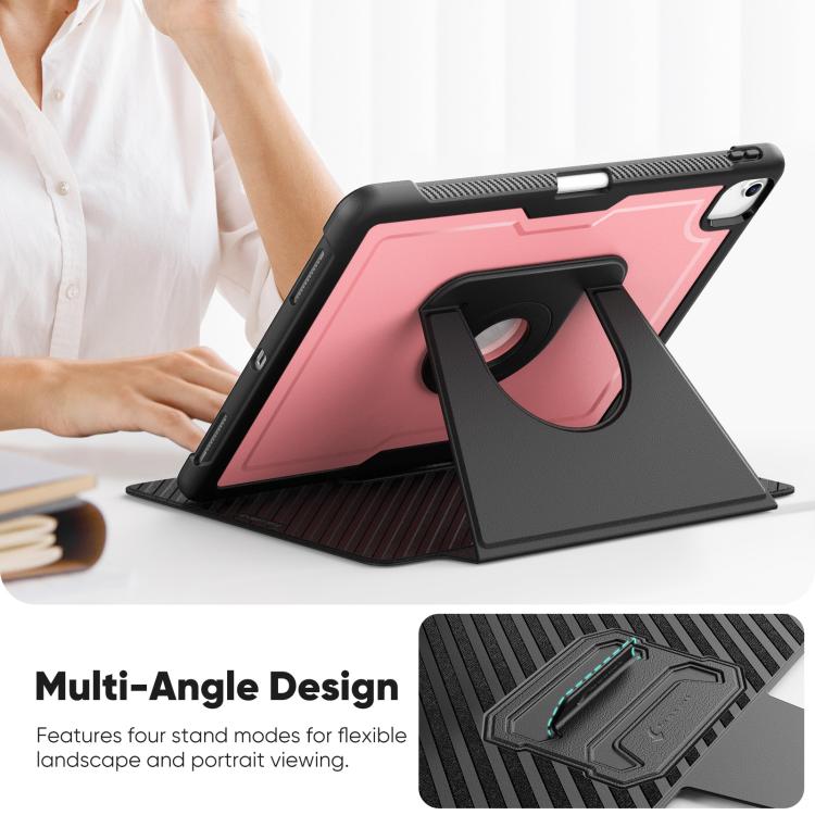 For iPad Air 13 2026 / 2025 / 2024 Honeycomb Magnetic Rotation Holder Leather Smart Tablet Case