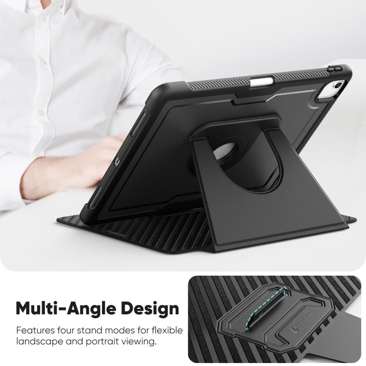 For iPad Air 13 2026 / 2025 / 2024 Honeycomb Magnetic Rotation Holder Leather Smart Tablet Case