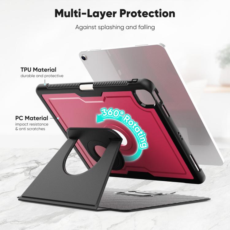 For iPad Air 13 2026 / 2025 / 2024 Honeycomb Magnetic Rotation Holder Leather Smart Tablet Case