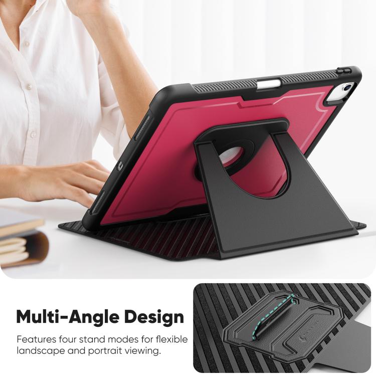 For iPad Air 13 2026 / 2025 / 2024 Honeycomb Magnetic Rotation Holder Leather Smart Tablet Case