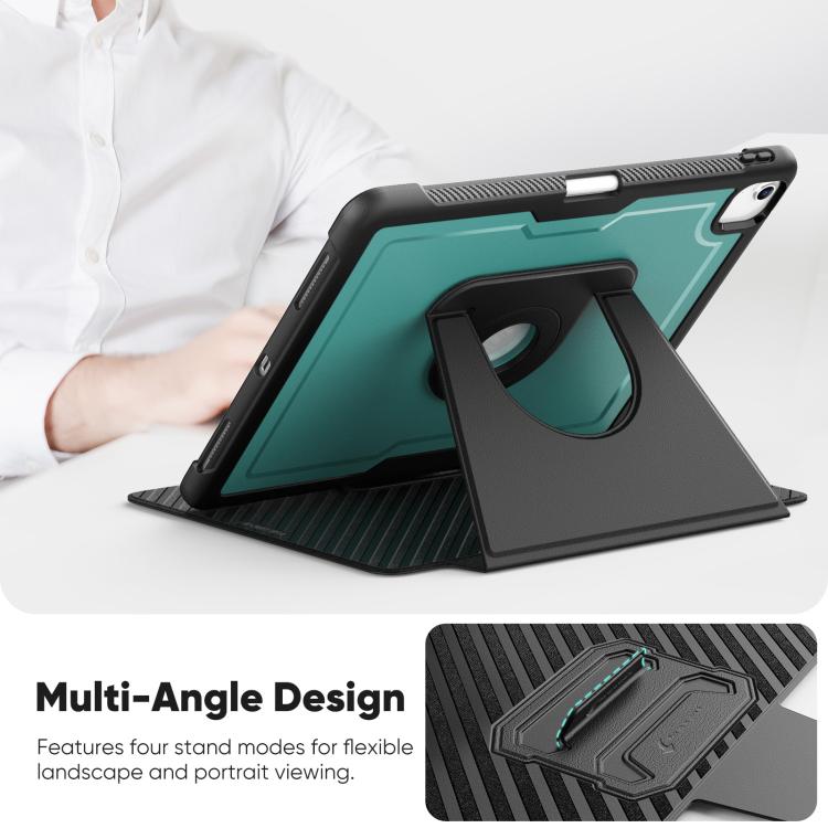 For iPad Air 13 2026 / 2025 / 2024 Honeycomb Magnetic Rotation Holder Leather Smart Tablet Case