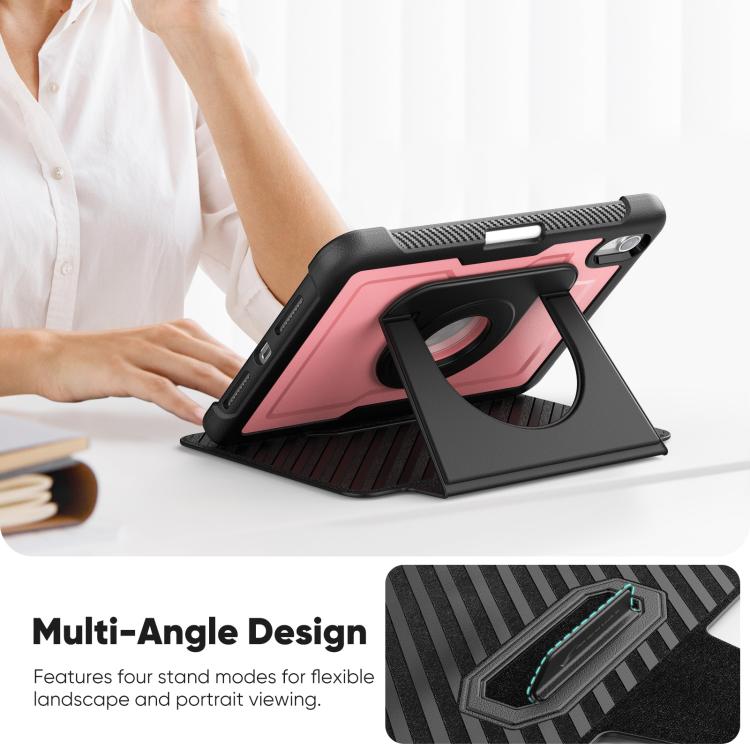 For iPad mini 2024 / mini 6 Honeycomb Magnetic Rotation Holder Leather Smart Tablet Case