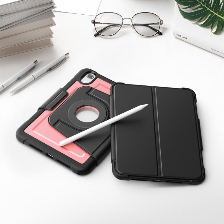 For iPad mini 2024 / mini 6 Honeycomb Magnetic Rotation Holder Leather Smart Tablet Case