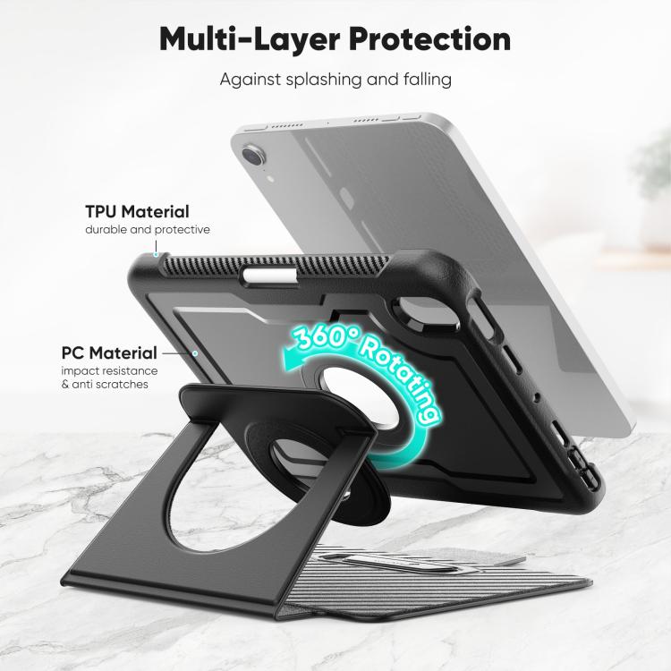 For iPad mini 2024 / mini 6 Honeycomb Magnetic Rotation Holder Leather Smart Tablet Case