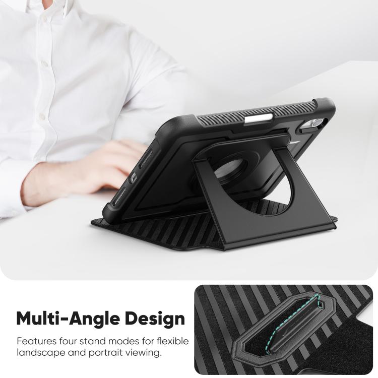 For iPad mini 2024 / mini 6 Honeycomb Magnetic Rotation Holder Leather Smart Tablet Case