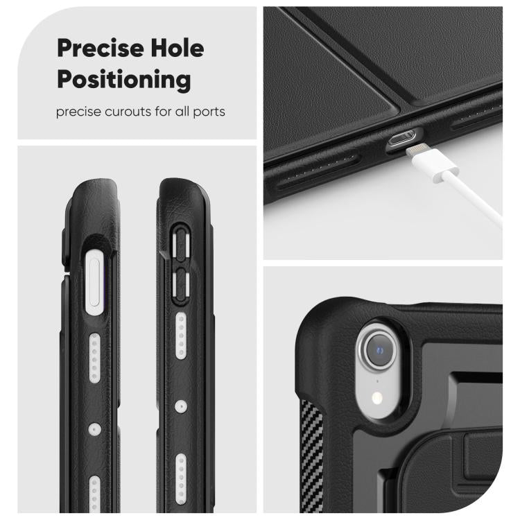 For iPad mini 2024 / mini 6 Honeycomb Magnetic Rotation Holder Leather Smart Tablet Case