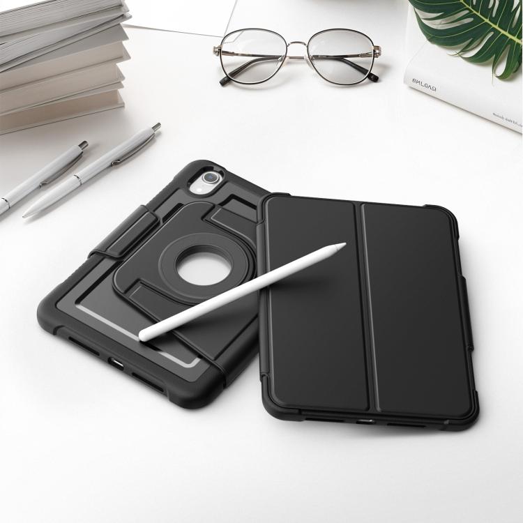 For iPad mini 2024 / mini 6 Honeycomb Magnetic Rotation Holder Leather Smart Tablet Case
