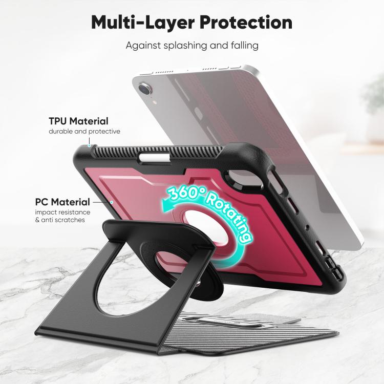 For iPad mini 2024 / mini 6 Honeycomb Magnetic Rotation Holder Leather Smart Tablet Case