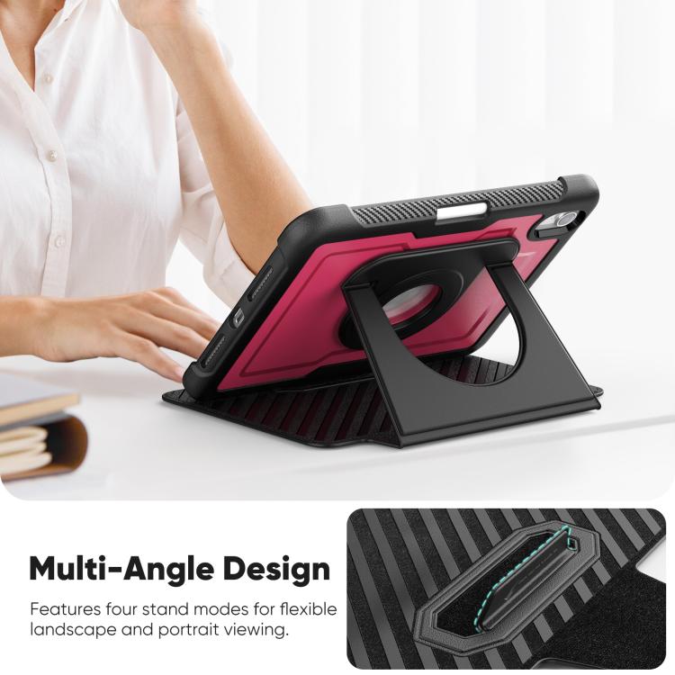 For iPad mini 2024 / mini 6 Honeycomb Magnetic Rotation Holder Leather Smart Tablet Case