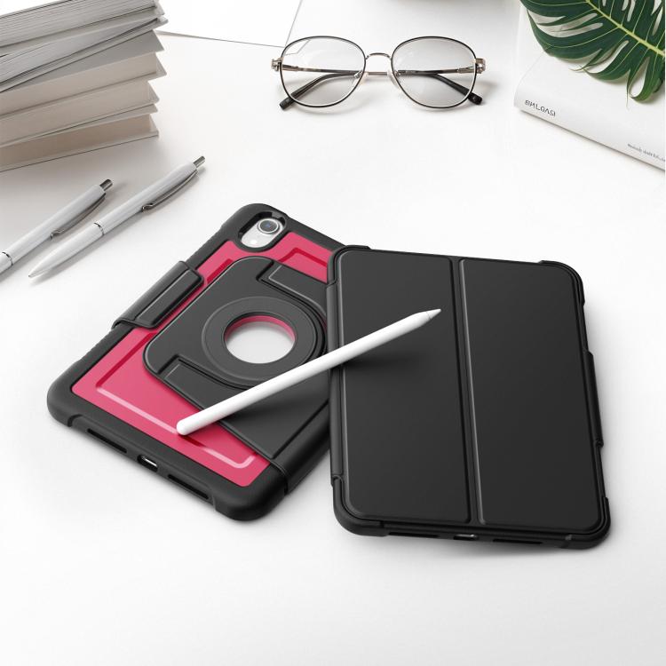 For iPad mini 2024 / mini 6 Honeycomb Magnetic Rotation Holder Leather Smart Tablet Case