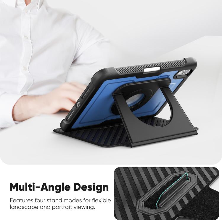 For iPad mini 2024 / mini 6 Honeycomb Magnetic Rotation Holder Leather Smart Tablet Case