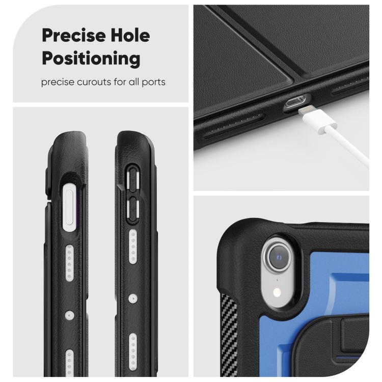 For iPad mini 2024 / mini 6 Honeycomb Magnetic Rotation Holder Leather Smart Tablet Case
