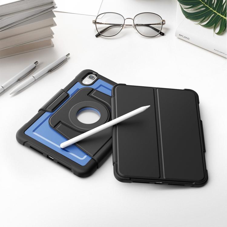 For iPad mini 2024 / mini 6 Honeycomb Magnetic Rotation Holder Leather Smart Tablet Case