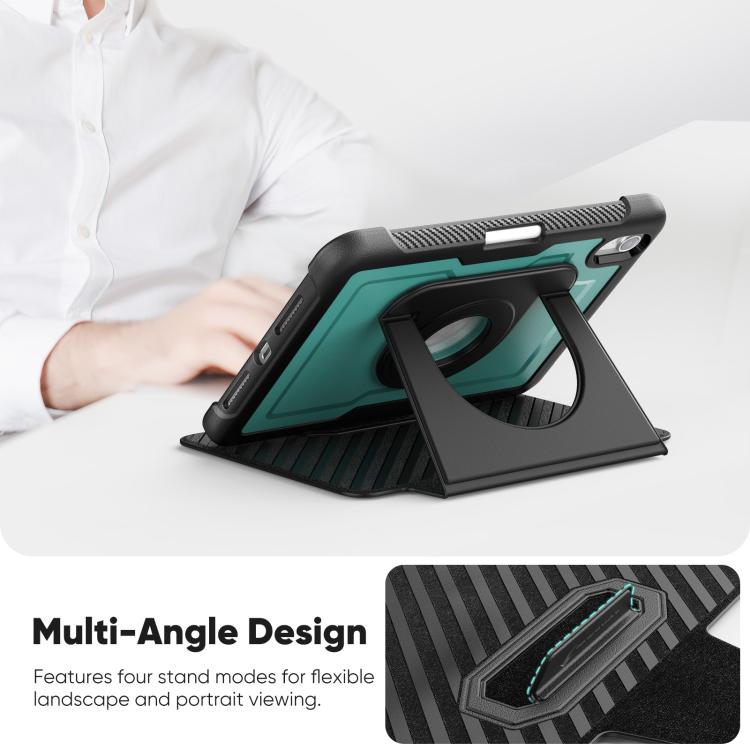 For iPad mini 2024 / mini 6 Honeycomb Magnetic Rotation Holder Leather Smart Tablet Case
