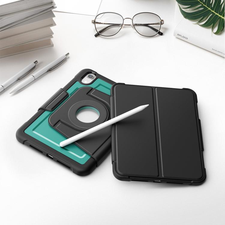 For iPad mini 2024 / mini 6 Honeycomb Magnetic Rotation Holder Leather Smart Tablet Case