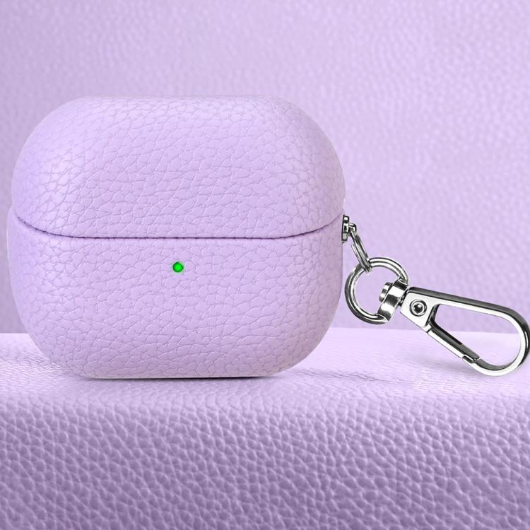 For Samsung Galaxy Buds 3 / 3 Pro Litchi Texture PU Earphones Case with Hook