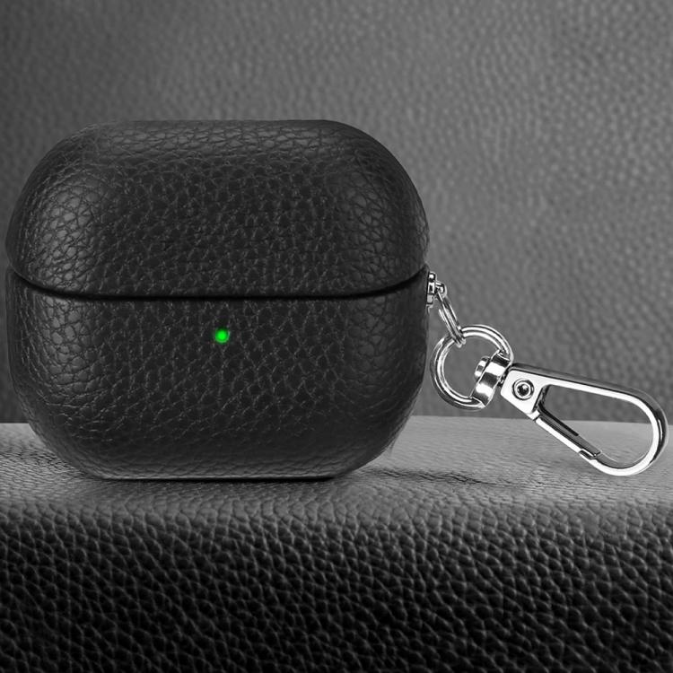 For Samsung Galaxy Buds 3 / 3 Pro Litchi Texture PU Earphones Case with Hook