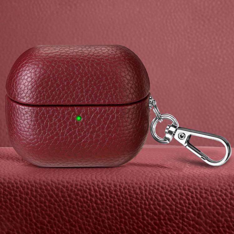 For Samsung Galaxy Buds 3 / 3 Pro Litchi Texture PU Earphones Case with Hook